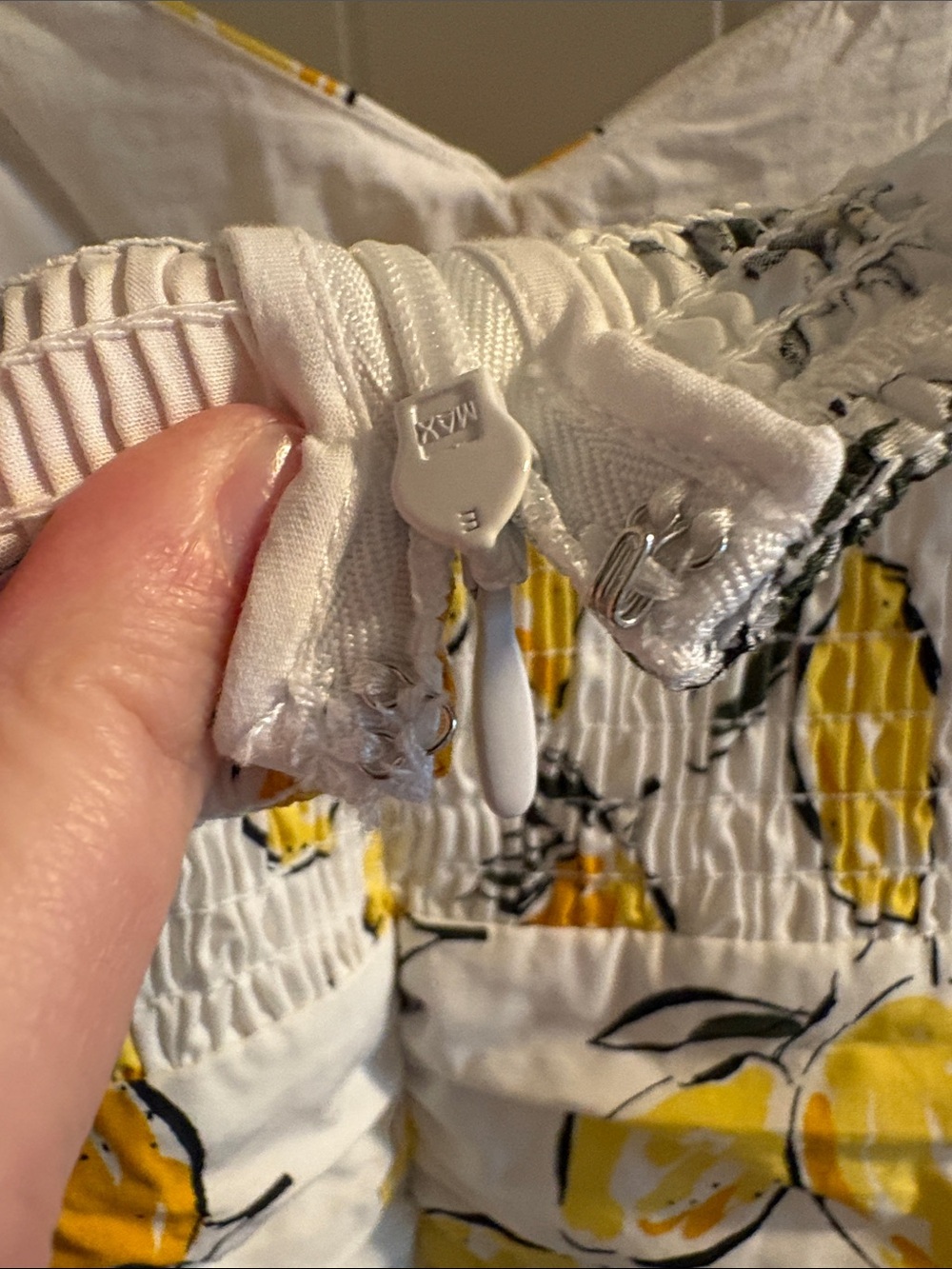 White Sundress with Yellow Lemon Print - Picture 5 of 7